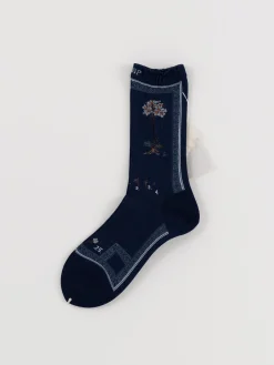 Antipast Botanical Flower Socks in Blue