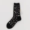 Antipast Polka Flower Socks in Black