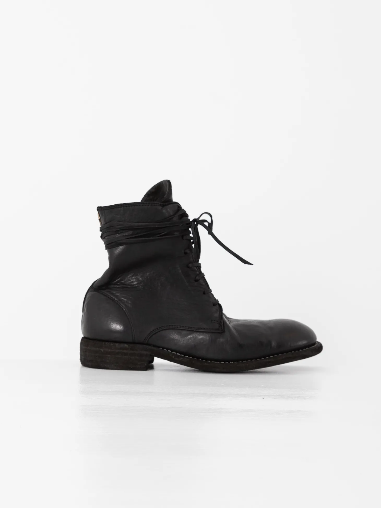 Guidi Front Tie/Back Zip Boot 995BZ, Black