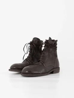 Guidi Front Tie/Back Zip Boot 995BZ, Dark Brown