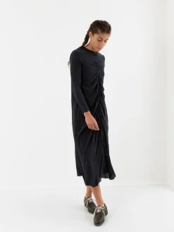 Hazel Brown Double Ruched Dress