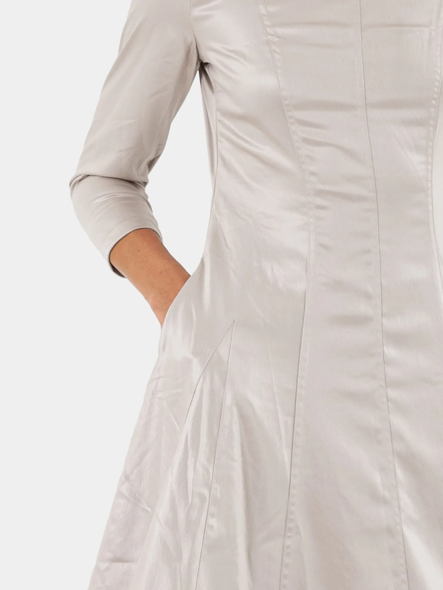 Hazel Brown Felled Seam Dress
