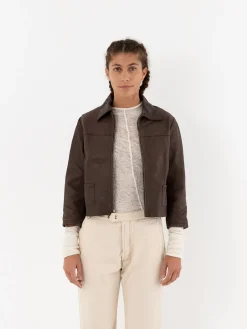 Hazel Brown Little Leather Jacket