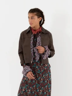 Hazel Brown Little Leather Jacket