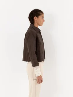 Hazel Brown Little Leather Jacket