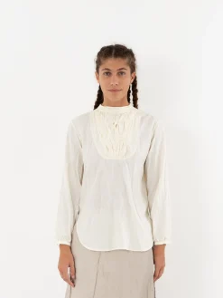 Hazel Brown Tattered Yoke Blouse