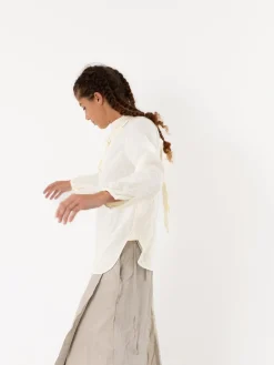 Hazel Brown Tattered Yoke Blouse