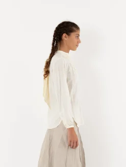 Hazel Brown Tattered Yoke Blouse