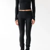 Marc LeBihan Stretch Silk Leggings, Black