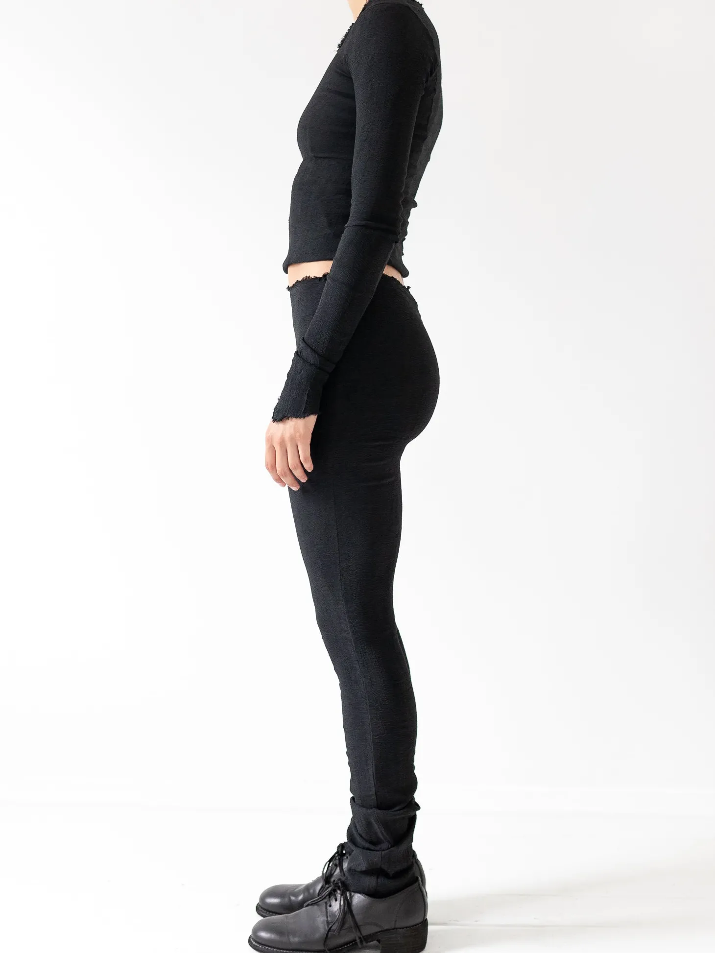Marc LeBihan Stretch Silk Leggings, Black