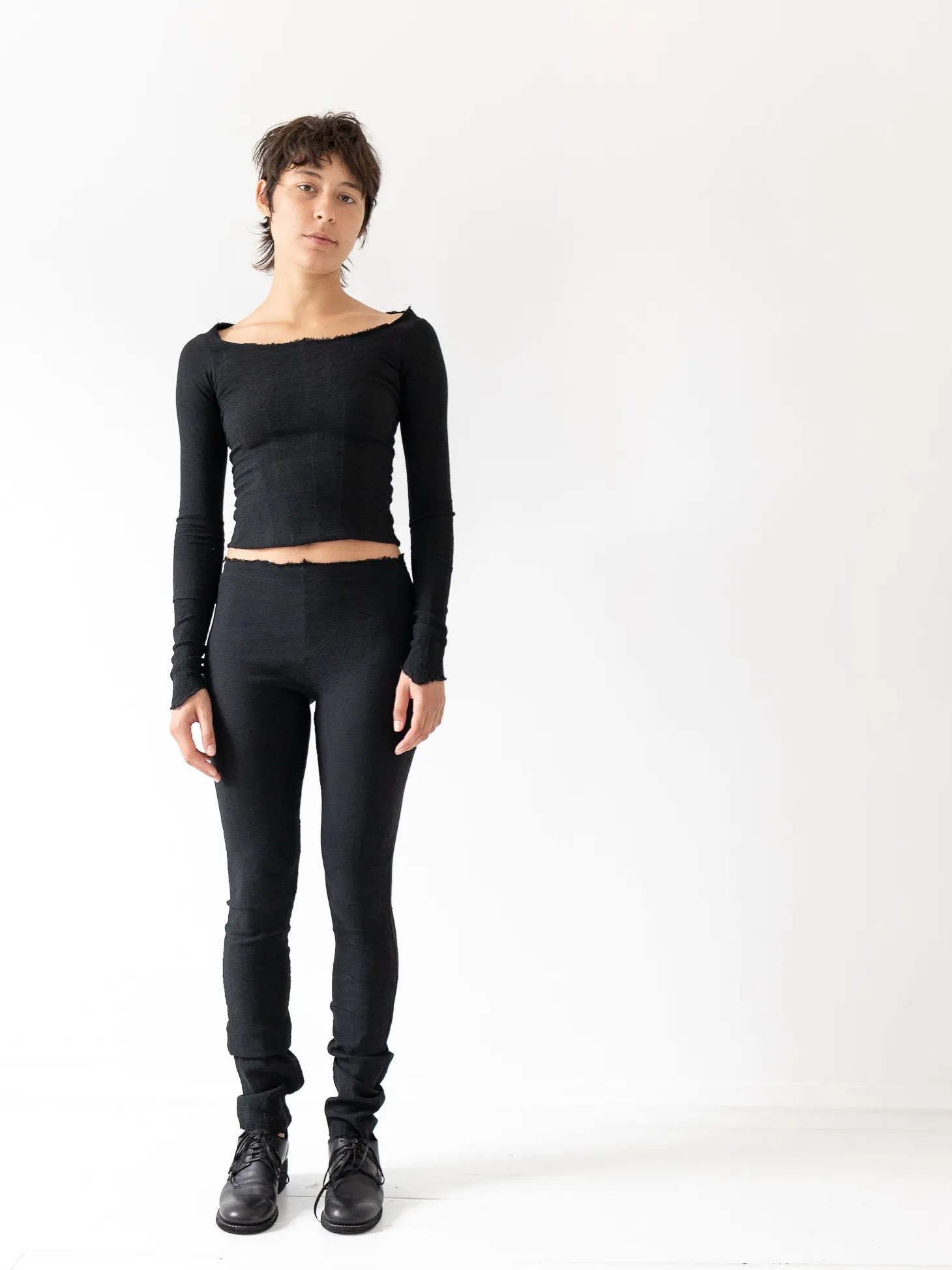 Marc LeBihan Stretch Silk Leggings, Black